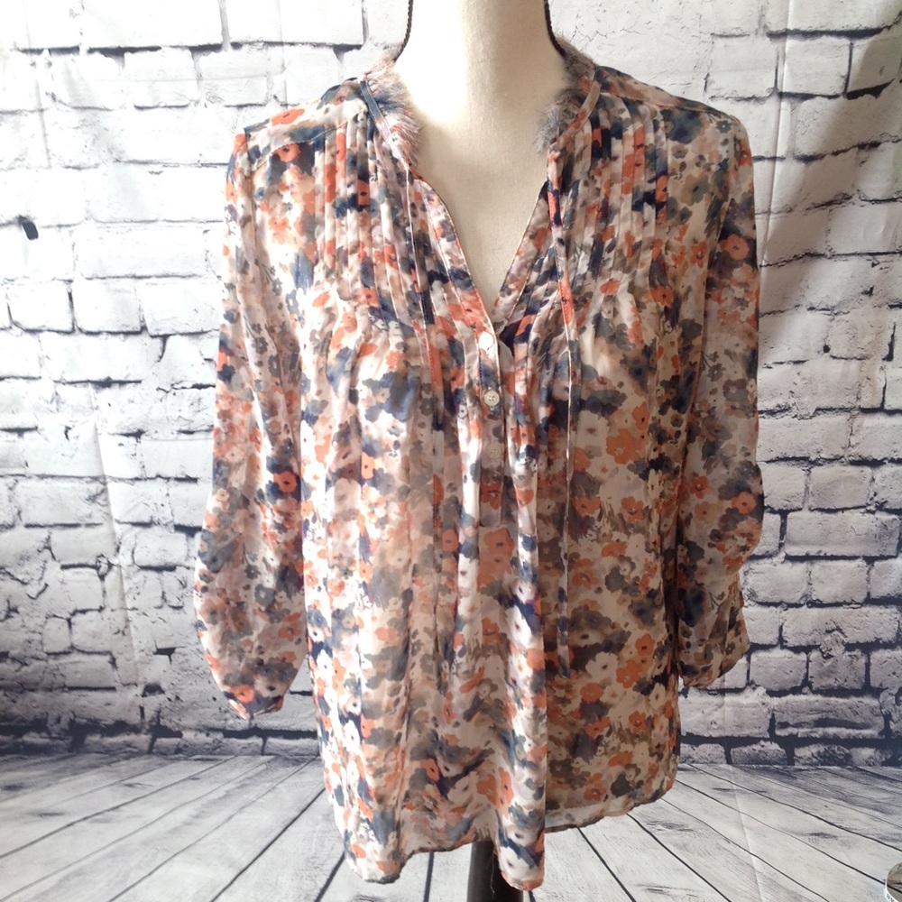 LC Lauren Conrad floral blouse, size S